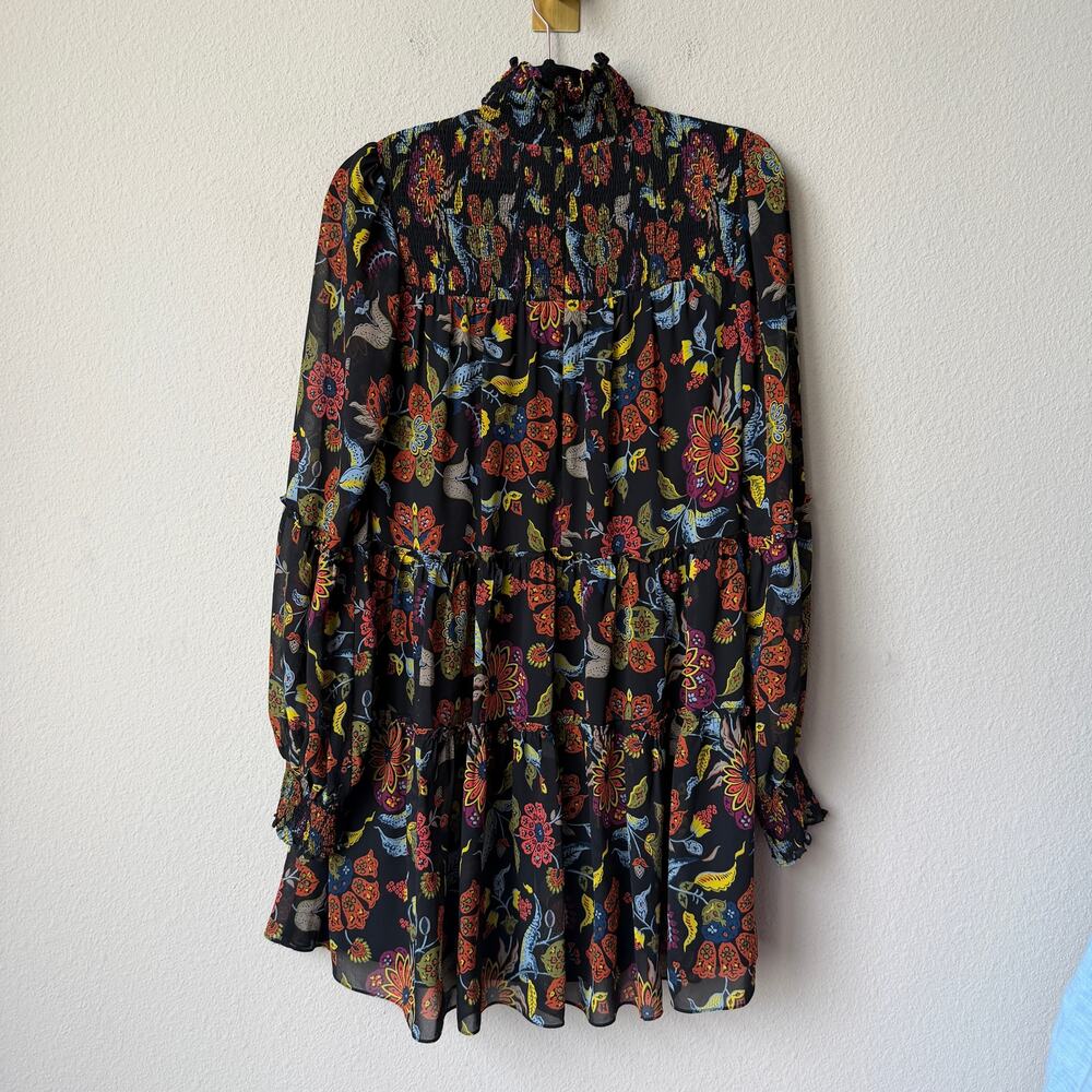 Cinq a Sept Rika Floral Paisley Long Sleeve Mini Dress Size 4 - Picture 3 of 6